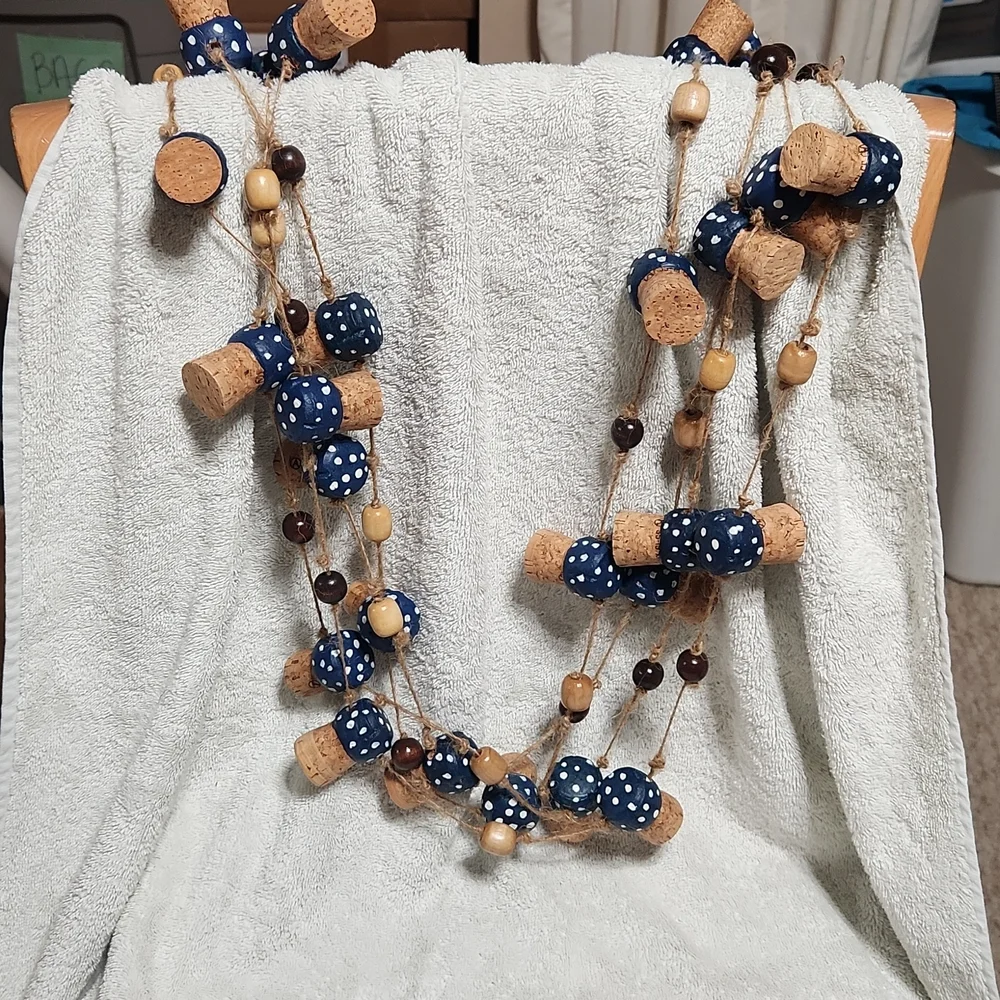 Handmade Indigo & White Woodland Toadstool Garland 208